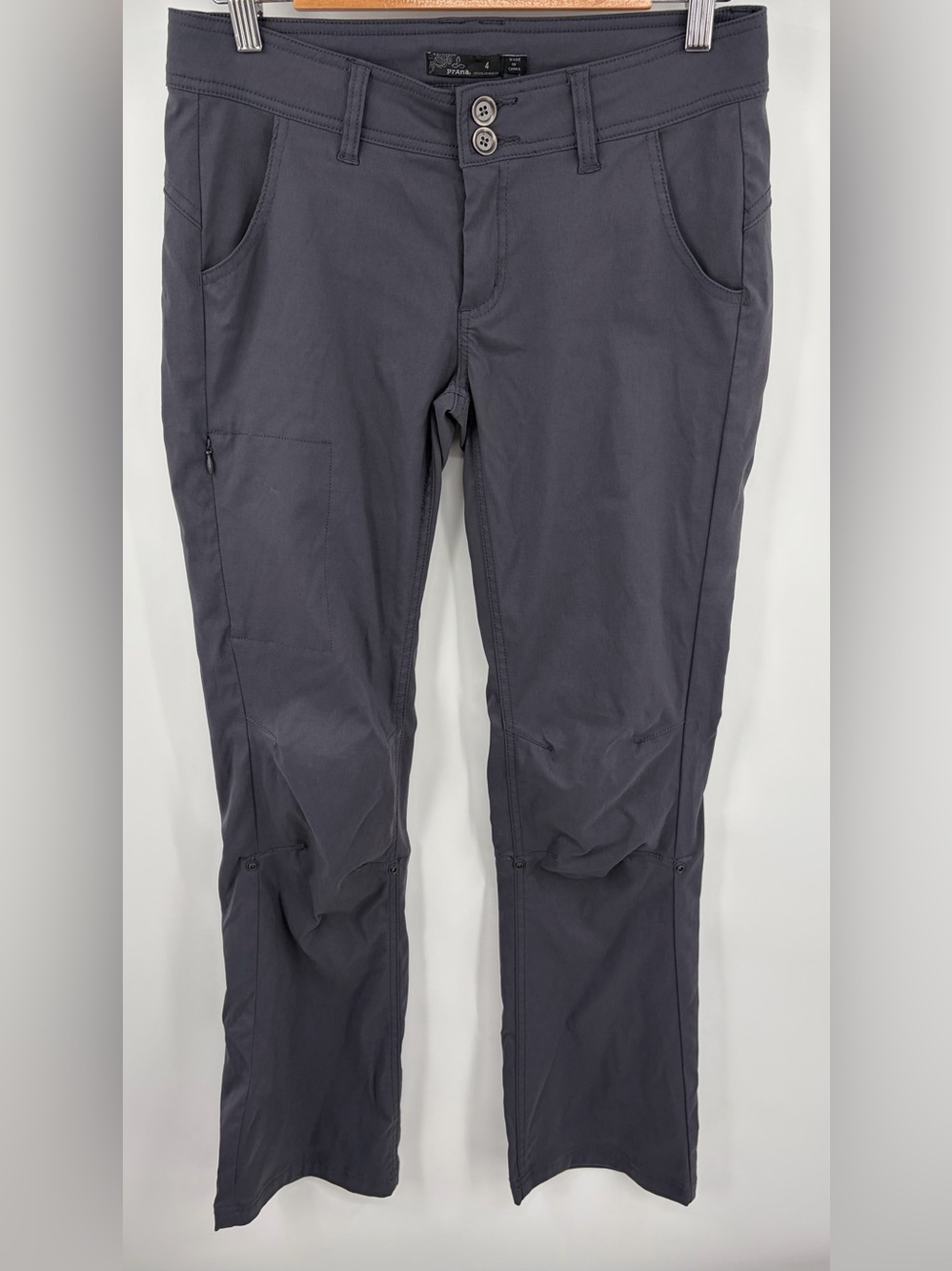 Prana Halle gray pant articulated knees women’s 4 hiking camping outdoor